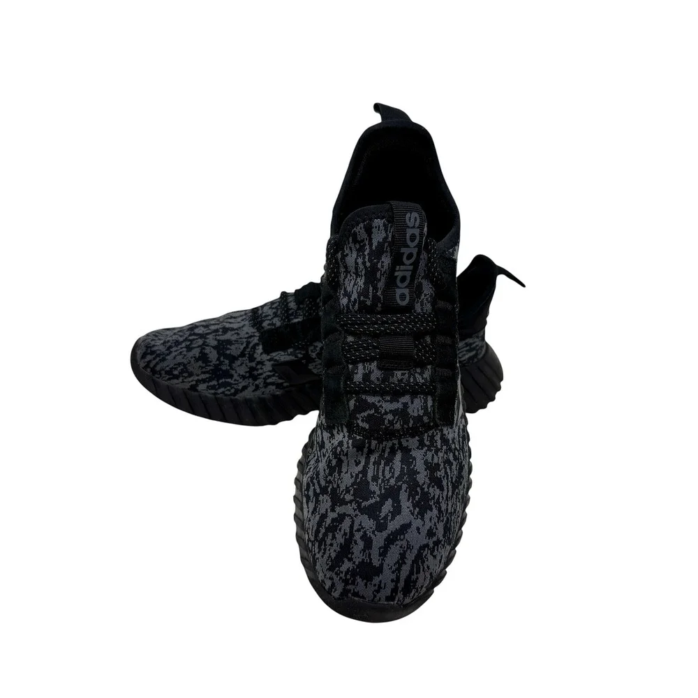 Adidas Kaptir Men's Sz 8.5 Grey Black Digital Camo Knit Running Shoes PWJ 001004